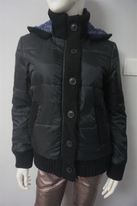 广交会展销样衣女式冬季常规款黑色极软时尚修身休闲加厚棉服外套