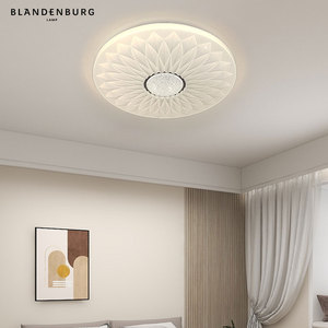 圆形吸顶灯现代简约创意花朵房间灯具北欧时尚设计师2024款卧室灯