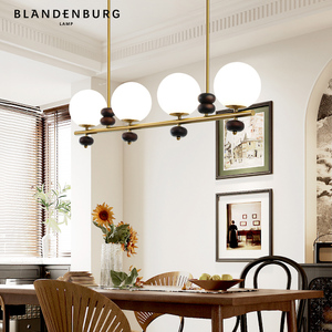 魔豆吊灯美式复古装饰创意餐桌主灯新款长条艺术造型茶室餐厅灯具