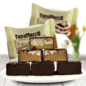 俄罗斯原装进口俄宝多奶油提拉米苏味巧克力蛋糕点糖果食品500g