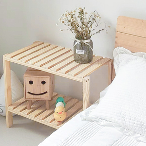 简易床头边几床头柜实木置物架房间改造小家具床头收纳架ins小桌