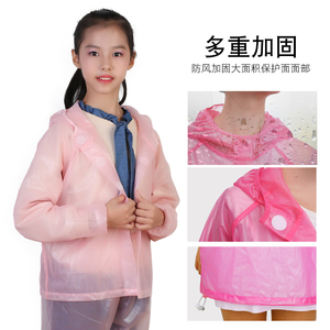奥优达儿童开衫款TPU-隔离防护雨衣防水拉链单件上衣一件携带方便