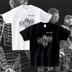Kraftwerk发电站乐队复古字母经脉黑白色宽松上衣衣服纯棉短袖T恤