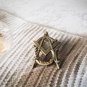 共济会徽章胸章胸针 金属烤漆 镀铜 自由石匠Freemason天眼 BLM6