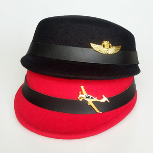 厦航空姐帽子女款航空空姐小礼帽表演帽礼仪帽宴会帽大红礼宾女帽