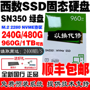 WD/西部数据SN350 240G 500G 960G 1TB 绿盘SSD固态硬盘M.2 NVMe