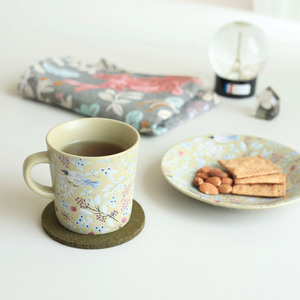 日本进口松尾美雪插画师作家设计陶瓷马克杯咖啡水杯子甜品碟托盘