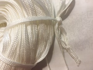 4/5mm双层锦纶绳白色平纹编织空心扁尼龙绳挂绳掉绳两层扁绳195米