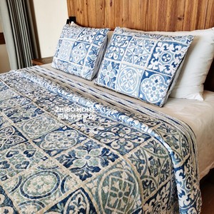 特惠外贸欧式床上用品绗缝被三件套 出口床盖四季通用 夹棉厚床单