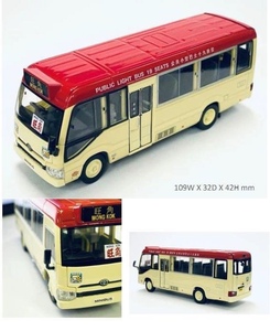 TLV香港限定小巴 旺角红Van港限小巴 丰田考斯特巴士合金汽车模型