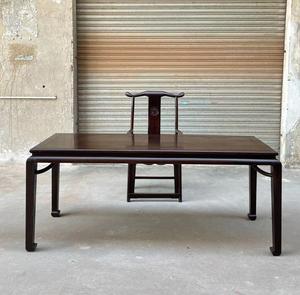红木家具书画桌非洲黑檀木写字条桌中式实木餐桌明式办公台椅