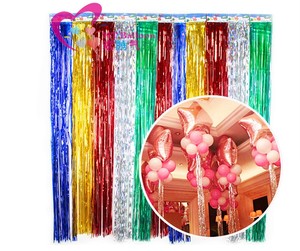 2米雨丝帘铝膜气球气球门帘铝箔气球装扮背景墙生日宴会婚礼布置