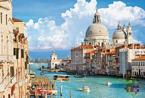 圣诞节包邮 香港图美1000片拼图装饰画 旅游胜地意大利威尼斯运河