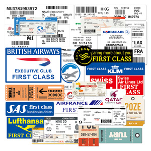 30张登机牌贴画旅行达人拉杆箱行李箱汽车时尚装饰航空飞机票贴纸