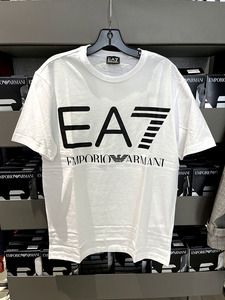 EMPORIO ARMANI/EA7 阿玛尼 男士新款纯棉圆领纯色短袖T恤