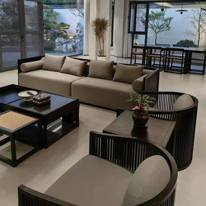 样板房新中式实木沙发组合现代简约大小户型套房客厅家具厂家直销