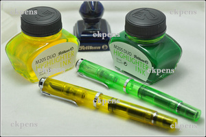 德国百利金Pelikan M205钢笔 荧光绿 荧光黄 墨水礼盒套装