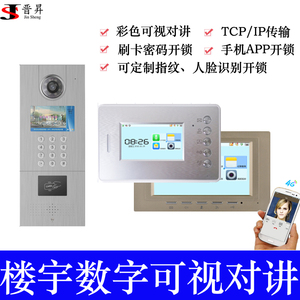 IP数字楼宇对讲系统门禁套装 小区联网可视门铃刷卡手机开锁系统
