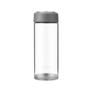 苏泊尔单层玻璃杯450ml透明便携保温泡茶杯办公车载水杯KC45ET10