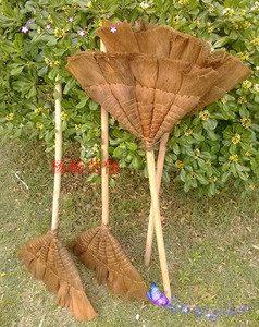 木柄加固棕扫把手工棕毛扫帚，竹柄工地用扫把鬃毛笤帚。