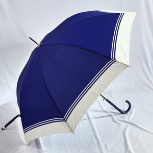 日本PIMKYWOLMAN进口铁氟龙面料 小清新蓝白海军条纹自动长柄雨伞