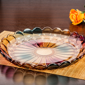 欧式大号琉璃水果盘客厅水晶玻璃水果托盘家用茶几零食盘糖果盘子