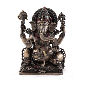 玩品 进口印度繁荣与财富象头神犍尼萨雕塑雕像装饰收藏艺术摆件