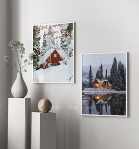 冬天Merry Christmas圣诞韩式ins极简摄影装饰画海报墙贴画芯包邮