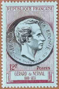 法国1955年诗人 拉布吕尼邮票 1全新 原胶无贴