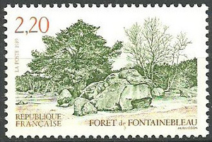 法国1989年旅游邮票 枫丹白露森林 全新 原胶全品