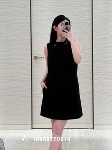 [山语]深圳工厂夏季法式小众设计感蜻蜓钉珠简约时尚背心连衣裙