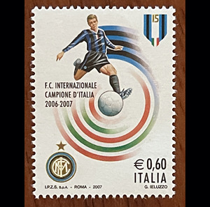意大利 2007  足球  意甲联赛 国际米兰  邮票