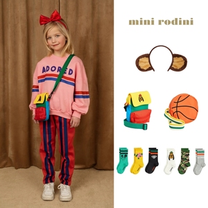 现货瑞典 MINI RODINI 24SS 儿童潮酷斜挎包篮球腰包运动短袜发箍