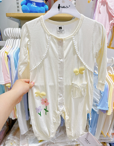 乐比拉婴儿衣服夏季女宝宝薄款连体衣纯棉超薄外出哈衣爬服空调服