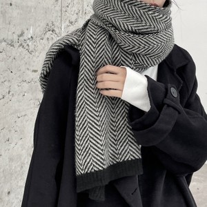 加厚保暖人字纹围巾冬季新款长围巾情侣男女款长2米宽50厘米