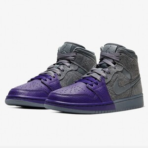 代购Jordan 1 Sheila Rashid AJ1灰紫联名紫脚趾篮球鞋CW5897-005