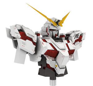 【熊熊】RX-0 Gundam Unicorn独角兽高达胸像 纸模型