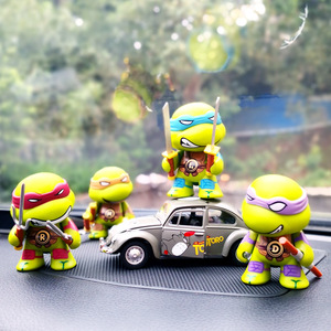 Q版忍者神龟网红同款汽车摆件卡通公仔车内饰品创意玩具车载用品