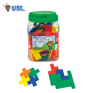 台湾游思乐USL 等积异形板 五连方块几何拼图 儿童玩具数学教具