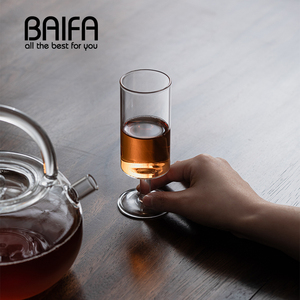 创意茶杯高硼硅玻璃耐热高脚玻璃杯品鉴杯香槟杯透明冷萃绿茶杯