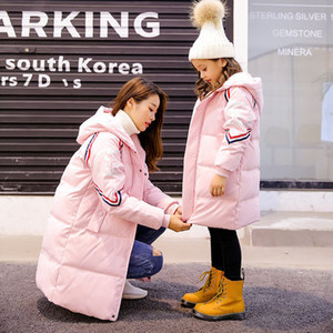 新款儿童羽绒服女童中长款加厚冬装中大童亲子装外套韩版母女装潮