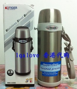 香港代购 日本TIGER虎牌不锈钢真空保温杯/壶MBI-A080/800ML 包邮