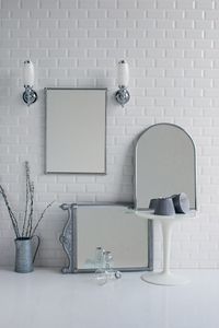 金色卫生间铜框镜子英式壁挂浴室镜洗漱台镜银色半椭圆梳妆镜拱形
