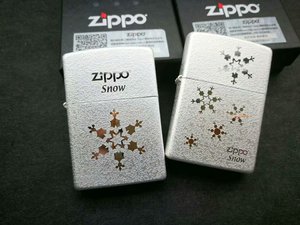 原装ZIPPO打火机经典款 韩版雪花 一朵 三朵 五朵花镀银磨砂面