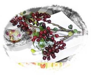 仿真三叉红果 篮果子 绿果子客厅装饰花瓶装饰 仿真小红果 三色果