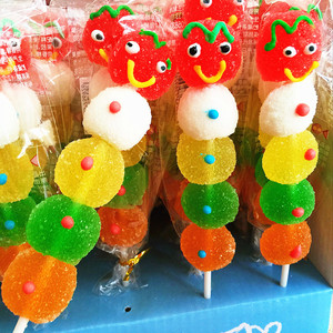 创意糖果葫芦串烧水果味葫芦造型棒棒糖水果串软糖20g*30支整盒