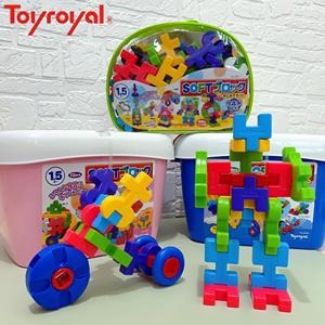 Toyroyal软积木拼装玩具儿童益智拼插大颗粒塑料宝宝日本皇室玩具