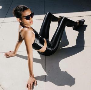 【特价现货】美国KORAL ACTIVEWEAR金属光泽运动高腰瑜伽健身长裤