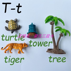 蒙氏语言教具--英文模型 26字母 拼音声调 仿真动物模型 玩教具