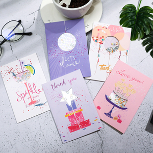 韩国创意通用镂空祝福贺卡儿童节日卡通对折生日感谢留言卡小卡片
